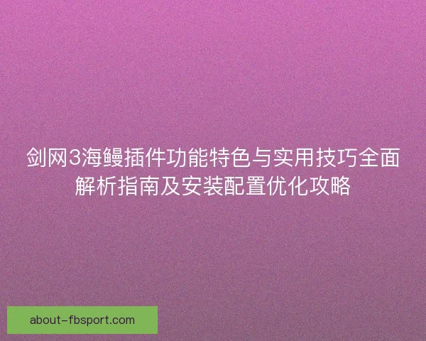 剑网3海鳗插件功能特色与实用技巧全面解析指南及安装配置优化攻略